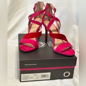 Vince Camuto Fuchsia and Red Strappy Heels